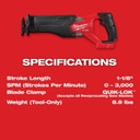 SIERRA RECÍPROCA M18 FUEL™ SAWZALL® (2821-20) MILWAUKEE