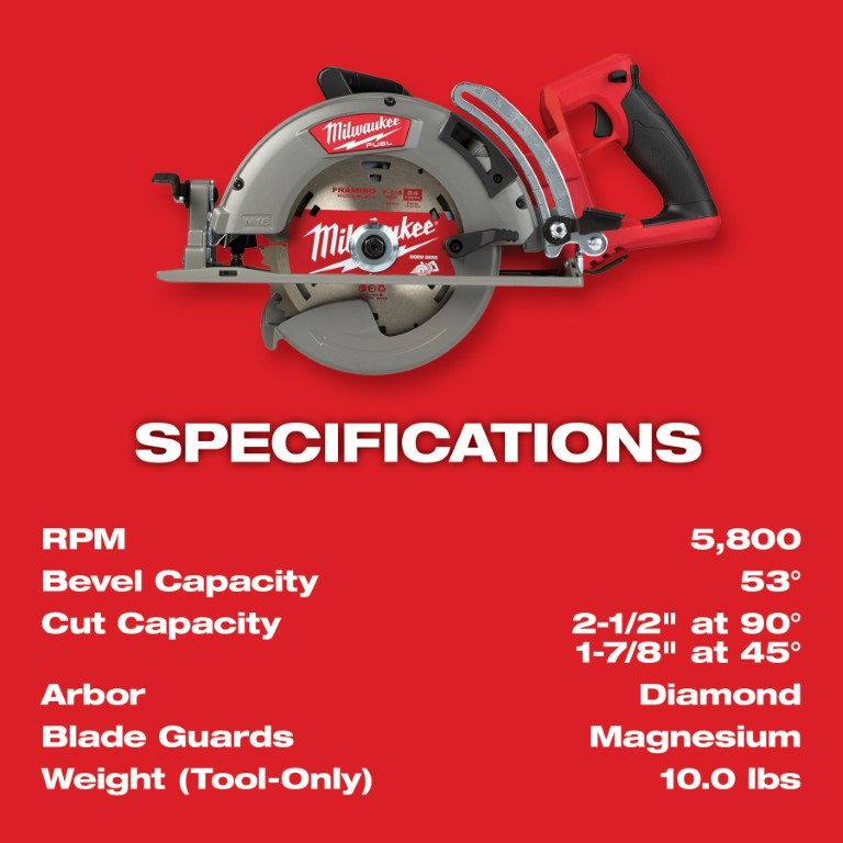 SIERRA CIRCULAR CON MANGO TRASERO M18 FUEL™ DE 7-1/4&quot; (2830-21HD) MILWAUKEE