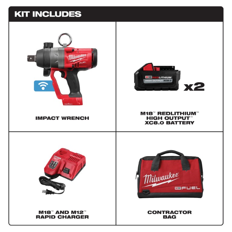 LLAVE DE IMPACTO DE ALTO TORQUE M18 FUEL™ DE 1&quot; CON KIT ONE-KEY™ (2867-22) MILWAUKEE