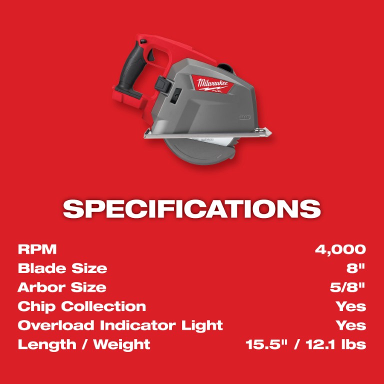 SIERRA CIRCULAR PARA CORTE DE METALES M18 FUEL™ DE 8&quot; (2982-20) MILWAUKEE