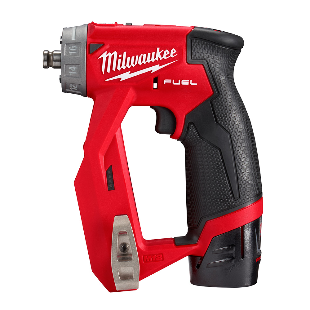 TALADRO / DESTORNILLADOR M12 SIN CARBONES FUEL INALÁMBRICO 12V CON BATERÍA 2 AMP (2505-22) MILWAUKEE