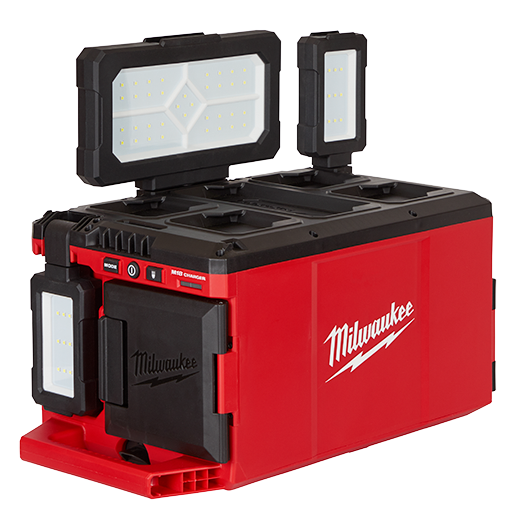 LUMINARIA LED/ CARGADOR MILWAUKEE M18 PACKOUT DE 3000 LÚMENES A BATERÍA (2357-20)