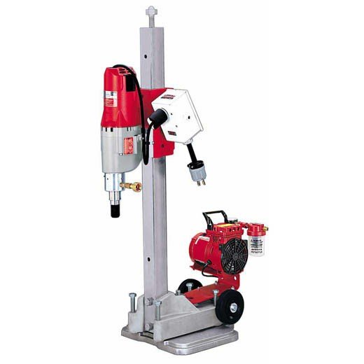 TALADRO PARA PERFORACIÓN CON BROCAS DE DIAMANTE - PEDESTAL, MOTOR, BOMBA DE VACÍO Y MEDIDOR INCLUIDOS - 20 AMP  (4115-22) MILWAUKEE