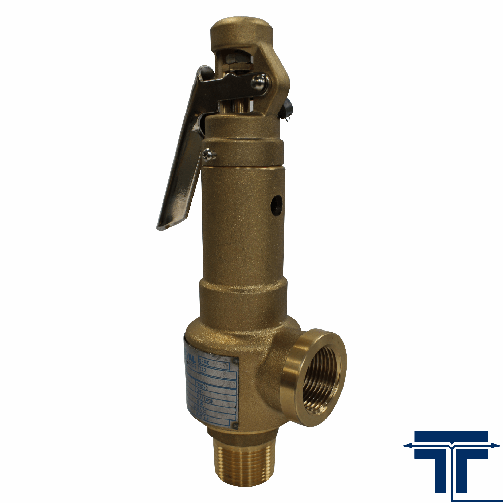 VÁLVULA SEGURIDAD VAPOR/GAS ROSCADA VSGR 1&quot; x 1&quot; DESCARGA 75PSI TECVAL