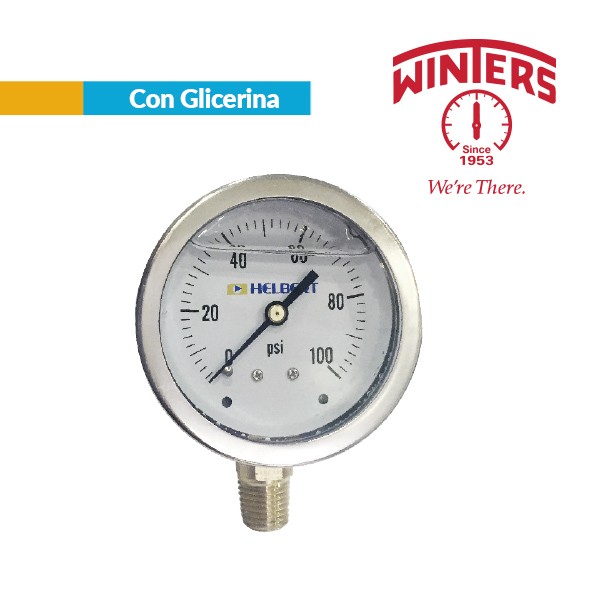 MANOMETRO 0-200PSI GLICER CON-VERT 1/4&quot; CARAT 2-1/2&quot; FBVW200