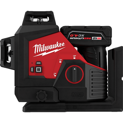 [3632-21] ALINEADOR LÁSER DE 3 PLANOS VERDE 360° M12 INALÁMBRICO 12V CON BATERÍA 4 AMP (3632-21) MILWAUKEE