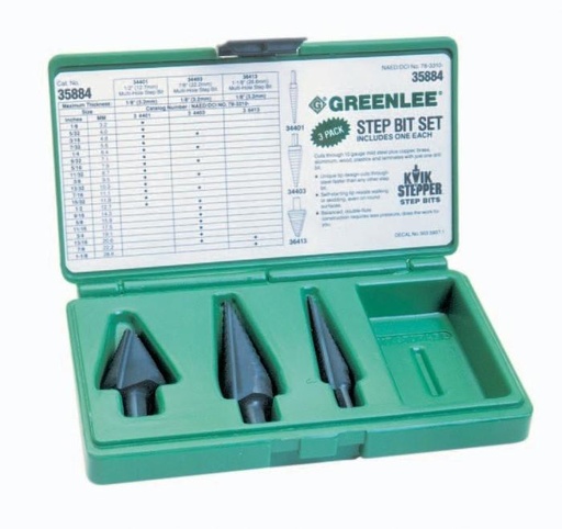 [35884] KIT DE BROCAS ESCALONADAS NUMEROS 1, 3 Y 8 (35884) GREENLEE